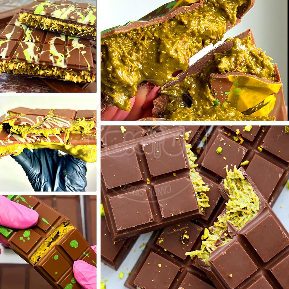 Chocolate bar filling and cross-section references